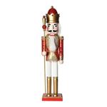 NUTCRACKER, WHITE-GOLD-RED, WITH SCEPTER, 60cm