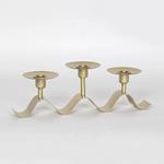 CANDLE HOLDER, METAL, GOLD, 3 POSITIONS, 31x8x11cm