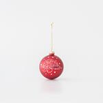 GLASS BALL, RED, MERRY CHRISTMAS, SET 4PCS, 10cm