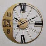 WALL CLOCK, METAL, LATIN  CHARACTERS AND NUMBERS, BLACK-GOLD, 60x4.5x60cm