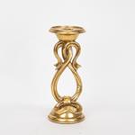 CANDLE HOLDER, POLYRESIN, GOLD, 11x11x27cm