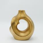 VASE, CERAMIC, GOLD, 19.5x19.5x22.5cm