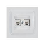 DESPINA DOUBLE NUMERIC PHONE SOCKET OUTLET RJ45 CAT3 WHITE