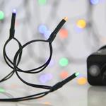 ΣΕΙΡΑ, 100 LED 3mm, 31V, 8 ΠΡΟΓΡΑΜΜΑΤΑ, ΠΡΑΣΙΝΟ ΚΑΛΩΔΙΟ, ΧΡΩΜΑΤΙΣΤΟ LED, ΠΡΟΕΚΤΑΣΗ ΠΑΡΟΧΗΣ 300cm, ΑΝΑ 5cm, ΙΡ44