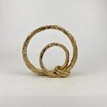 DECORATIVE SCULPTURE, TWO CYCLES, GOLD, 19x6x18cm