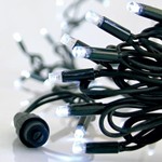 ΣΕΙΡΑ, 100 LED 5mm, 230V, 2 ΕΠΕΚΤΑΣΕΙΣ ΕΩΣ 9 ΣΕΤ, ΠΡΑΣΙΝΟ ΚΑΟΥΤΣΟΥΚ ΚΑΛΩΔΙΟ, ΛΕΥΚΟ LED, ANA 10cm, ΧΩΡΙΣ ΠΑΡΟΧΗ, ΙΡ65