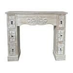 FIREPLACE FRAME, WHITE, WITH DESIGN,120x23x95cm