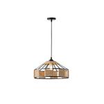 PENDANT LIGHT FIXTURES ROPE-METAL Ε27 MAX 15W 400X400X1300mm BLACK-KHAKI ARTE ILLUMINA HELIOS