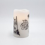 LIGHTED CANDLE WITH MOVING FLAME, HALLOWEEN DESIGN, TIMER, 7,5x12,5cm, IP20