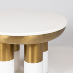 ΤΡΑΠΕΖΙ BOHΘΗΤΙΚΟ ΜΕΤΑΛΛΙΚΟ ΛΕΥΚΟ-ΧΡΥΣΟ 50x50x32cm