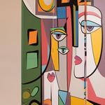 FOLDING SCREEN CANVAS PRINT COLORFUL FACES COLORFUL 120x2.5x180cm