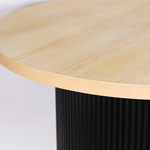 TABLE WOOD NATURAL - BLACK 120x120x100cm