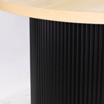 TABLE WOOD NATURAL - BLACK 120x120x100cm