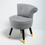 CHAIR VELVET BLACK-GOLD 45x48x61cm
