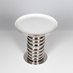 SIDE TABLE METALIC WHITE-SILVER 41x41x42cm