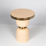 SIDE TABLE METALIC ORANGE-GOLD 50x50x55cm