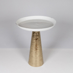 ΤΡΑΠΕΖΙ BOHΘΗΤΙΚΟ ΜΕΤΑΛΛΙΚΟ ΛΕΥΚΟ-ΧΡΥΣΟ 45x18x53cm