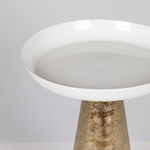 ΤΡΑΠΕΖΙ BOHΘΗΤΙΚΟ ΜΕΤΑΛΛΙΚΟ ΛΕΥΚΟ-ΧΡΥΣΟ 35x18x45cm