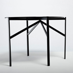 ΤΡΑΠΕΖΙ ΜΕΤΑΛΛΙΚΟ ΜΑΥΡΟ-ΓΥΑΛΙΝΟ 70.5x52x45cm