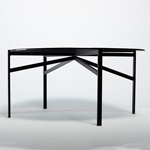 ΤΡΑΠΕΖΙ ΜΕΤΑΛΛΙΚΟ ΜΑΥΡΟ-ΓΥΑΛΙΝΟ 73x72x35cm