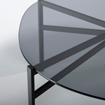 ΤΡΑΠΕΖΙ ΜΕΤΑΛΛΙΚΟ ΜΑΥΡΟ-ΓΥΑΛΙΝΟ 73x72x35cm