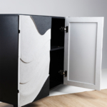 ΝΤΟΥΛΑΠΙ ΞΥΛΙΝΟ ΛΕΥΚΟ - ΜΑΥΡΟ 120x31x81cm