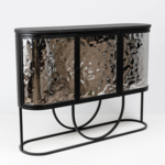 ΚΟΝΣΟΛΑ ΜΕΤΑΛΛΙΚΗ ΜΑΥΡΗ -  ΑΣΗΜΙ 122x32x89cm