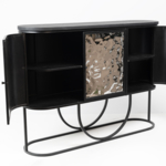 ΚΟΝΣΟΛΑ ΜΕΤΑΛΛΙΚΗ ΜΑΥΡΗ -  ΑΣΗΜΙ 122x32x89cm