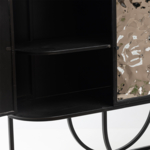 ΚΟΝΣΟΛΑ ΜΕΤΑΛΛΙΚΗ ΜΑΥΡΗ -  ΑΣΗΜΙ 122x32x89cm