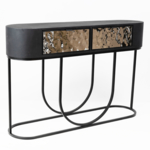 ΚΟΝΣΟΛΑ ΜΕΤΑΛΛΙΚΗ ΜΑΥΡΗ - ΑΣΗΜΙ 50x30x55cm