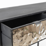 ΚΟΝΣΟΛΑ ΜΕΤΑΛΛΙΚΗ ΜΑΥΡΗ - ΑΣΗΜΙ 50x30x55cm