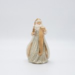 POLYRESIN DECORATIVE, SANTA WITH GIFT LIST, CHAMPGANE, 9x15cm