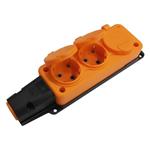 SOCKET 3 SCHUKO HOLES WITH RUBBER COVER 16A ΙΡ44 ORANGE
