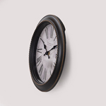 WALL CLOCK PLASTIC ANTIQUE WHITE - BLACK 27x4.5x27cm