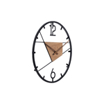 WALL CLOCK METAL- WOOD BLACK-BROWN 43x4.5x43cm