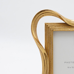 TABLE PHOTO FRAME (10x15), ASYMMETRICAL, POLYRESIN, GOLD, 18.7x2x23.2cm