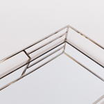 S/2 TRAY METAL WITH MIRROR SILVER 35x25x5cm / 30.5x20.5x5cm