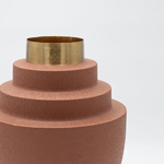VASE METAL TILE-GOLD 26x26x34cm