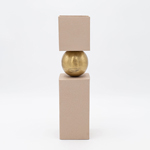 VASE METAL BEIGE-GOLD 8x8x32cm