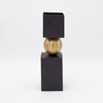 VASE METAL BLACK-GOLD 8x8x285cm