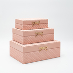 S/3 ΔΙΑΚΟΣΜΗΤΙΚΑ ΚΟΥΤΙΑ ΞΥΛΙΝΑ ΡΟΖ 26x18x9.5cm/ 22x14x7.5cm/ 18x10x5.5cm