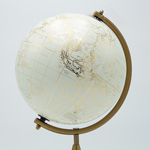 METAL GLOBE WHITE - GOLD ANTIQUE 24.40cm