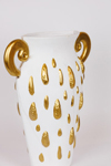 VASE CERAMIC WHITE-GOLD 33.5x15.2x37.5cm