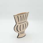 VASE AMPHORA, CERAMIC, ΜΠΕΖ-BLACK, 17x5.5x21cm