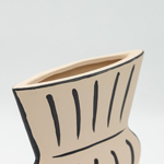 VASE AMPHORA, CERAMIC, ΜΠΕΖ-BLACK, 17x5.5x21cm
