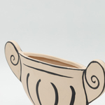 DECORATION PLATE CERAMIC BEIGE-BLACK 28x5.5x16.1cm