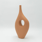 VASE CERAMIC BROWN 17.5x5.5x35.5cm