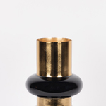 VASE IRON - CERAMIC GOLD-BLACK 18x10x33cm