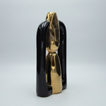 VASE CERAMIC BLACK-GOLD