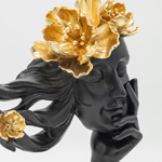  FACE WITH HAND POLYRESIN BLACK - GOLD 30.5x12.5x33.5cm